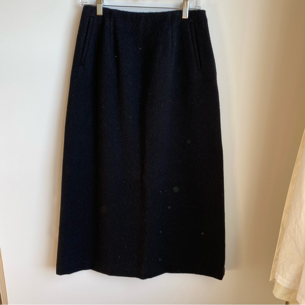 Harve Bernard Wool Alpaca Maxi Length Thick Lined Skirt With Pockets Side Zip 8
